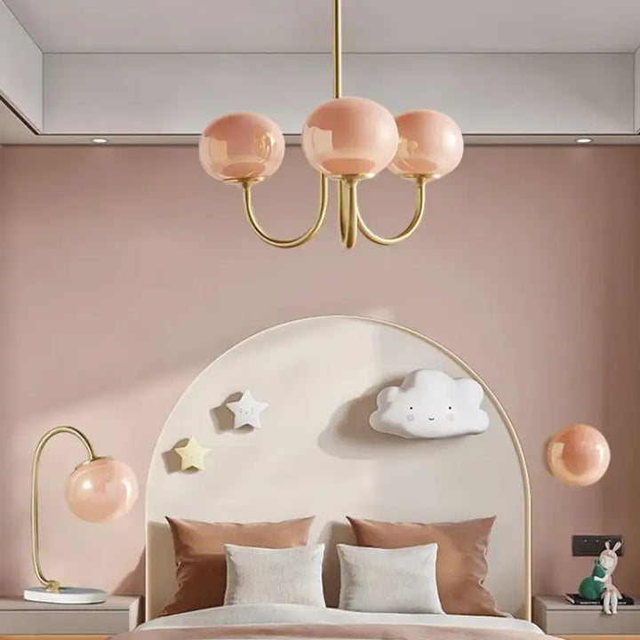 Suspension Laiton Avec Des Globes En Verre Style Vintage Élégant