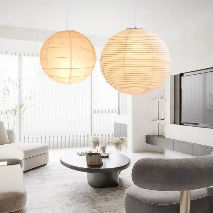 Suspension Lanterne Japonaise En Papier Beige Clair

