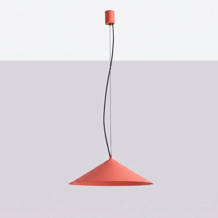 Suspension FINT rouge éteinte, vue en perspective