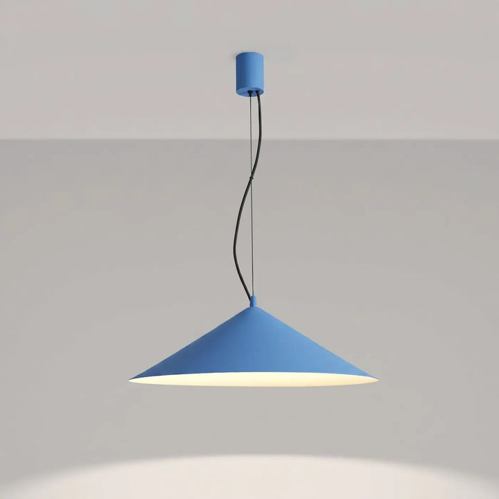 Suspension FINT bleu clair allumée, suspendue