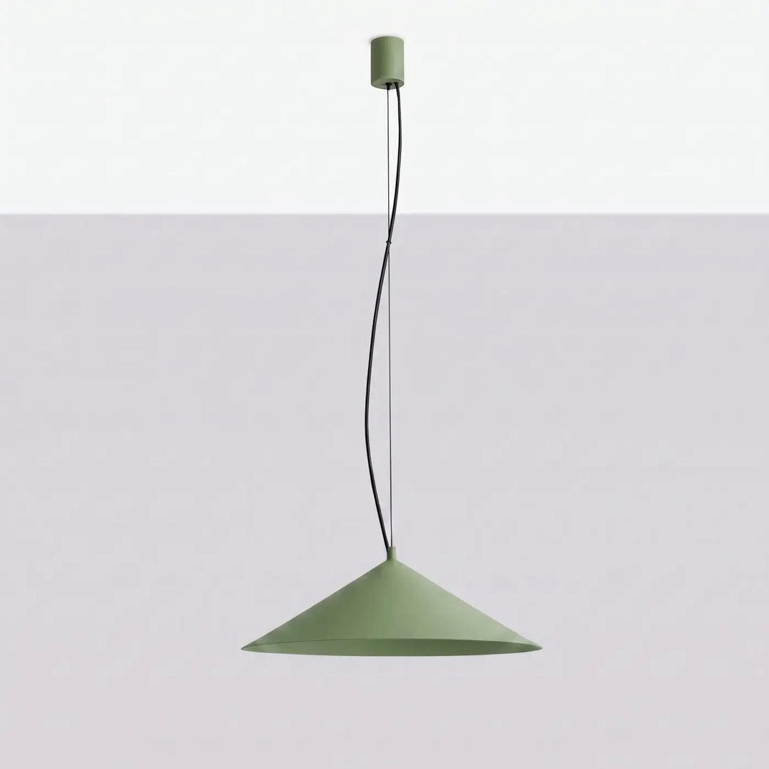 Suspension FINT vert olive éteinte, vue en perspective