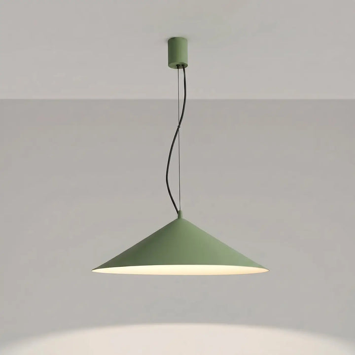 Suspension FINT vert olive allumée, suspendue