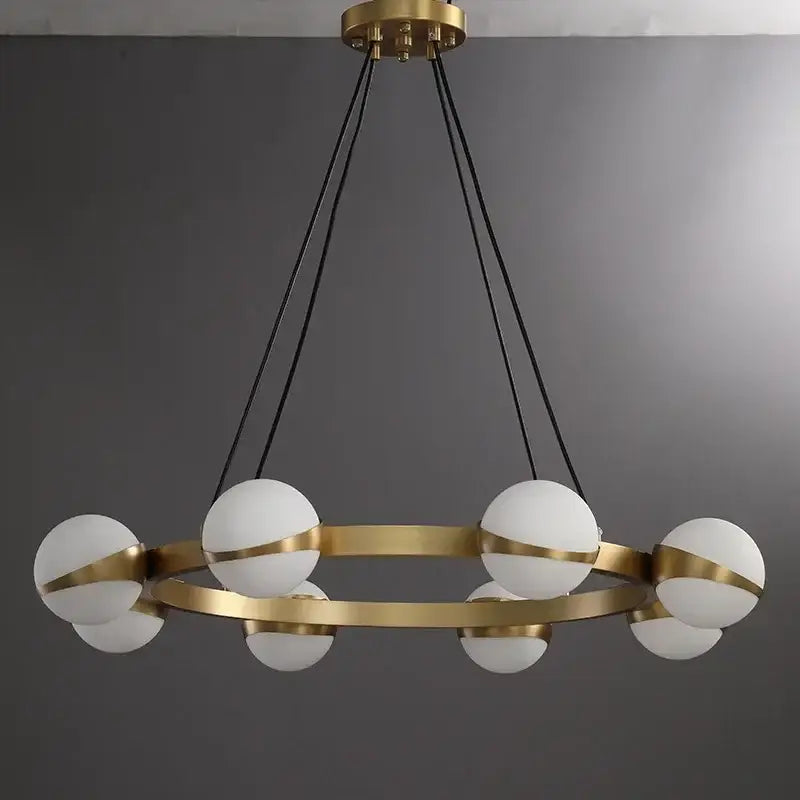 Suspension led anneau laiton moderne salon chic style doré