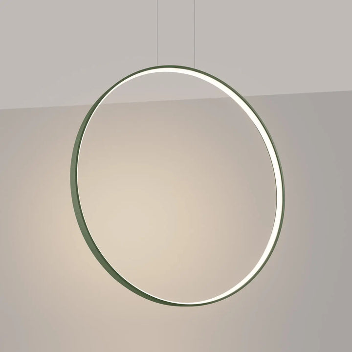 Suspension anneau RIO vert olive allumée, suspendue