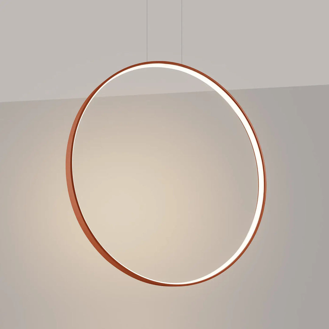 Suspension anneau RIO ocre rouge allumée, suspendue