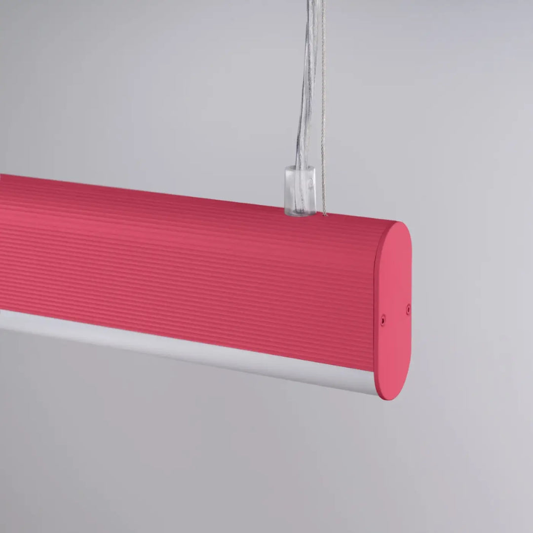 Suspension FARGE rose allumée, détail du diffuseur
