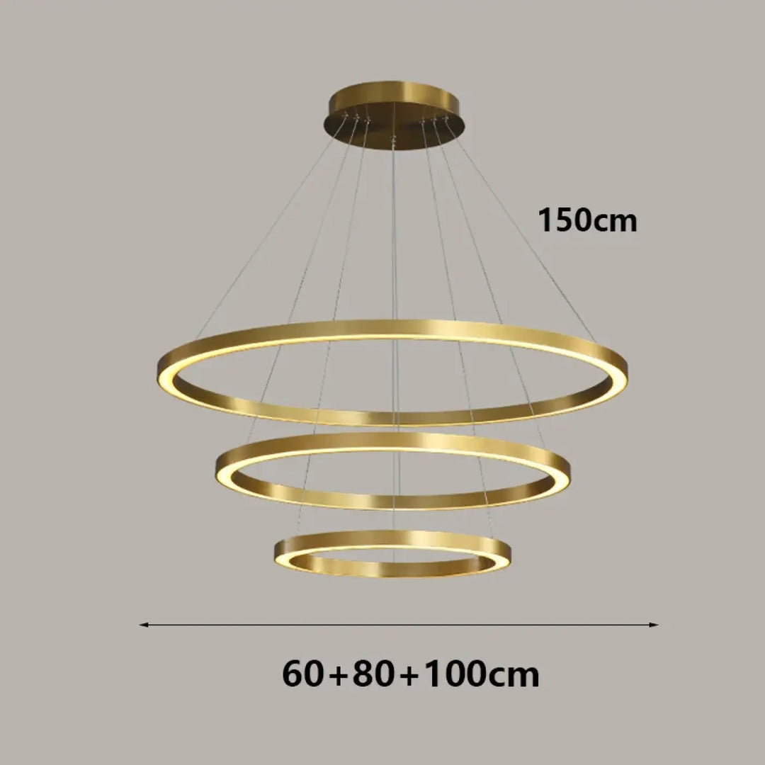 Suspension contemporaine à anneaux élégants design chic