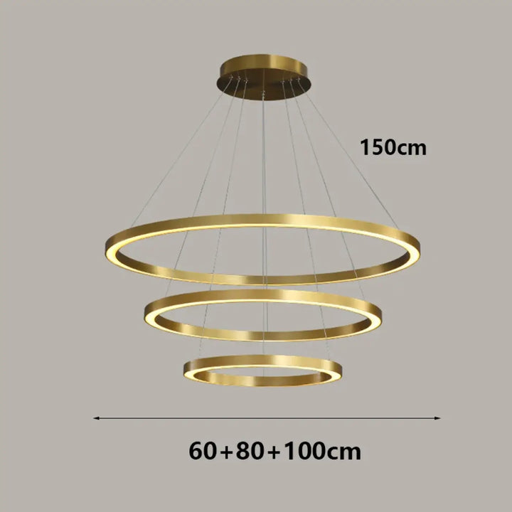 Suspension contemporaine à anneaux élégants design chic