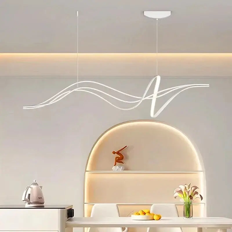 Suspension LED design à forme ondulée moderne et élégant

