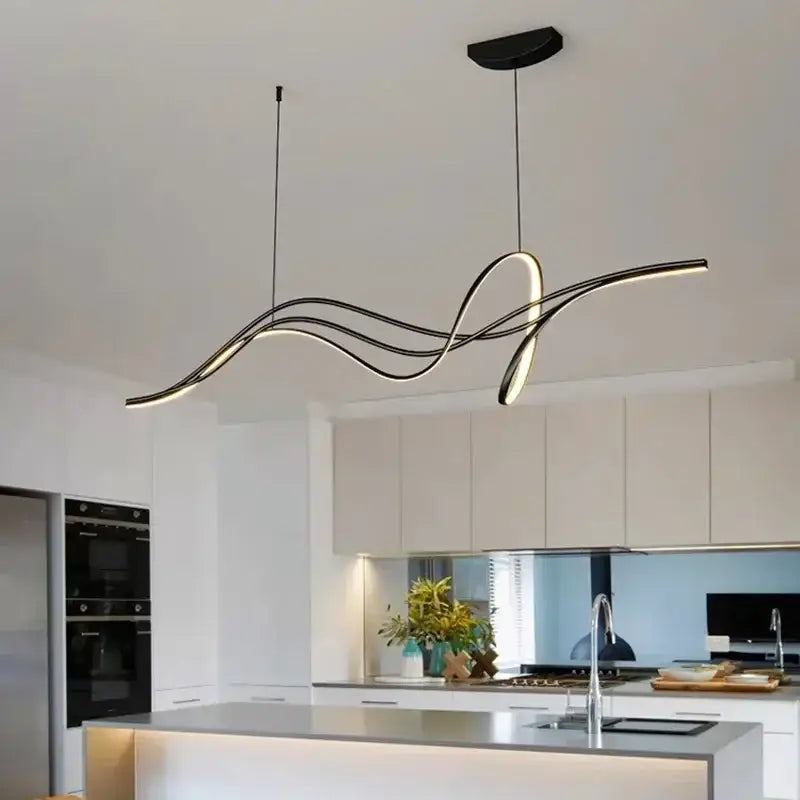 Suspension LED design à forme ondulée moderne et élégant

