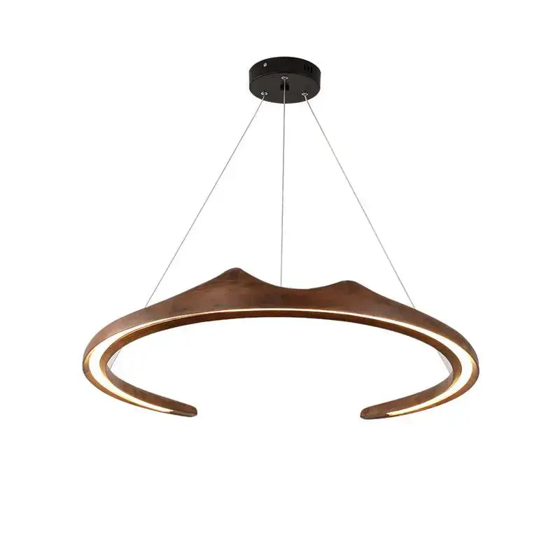 Suspension LED Design Bois Sculptural Moderne Élégance Unique

