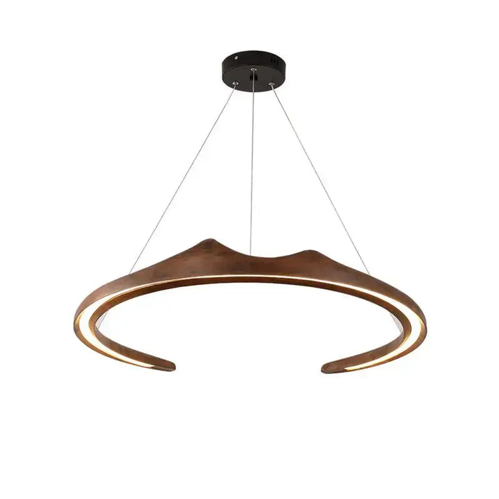 Suspension LED Design Bois Sculptural Moderne Élégance Unique

