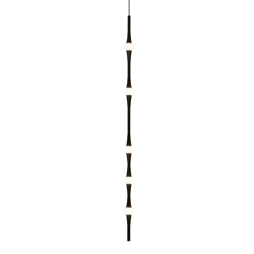Suspension Dew en aluminium noir et polycarbonate opale