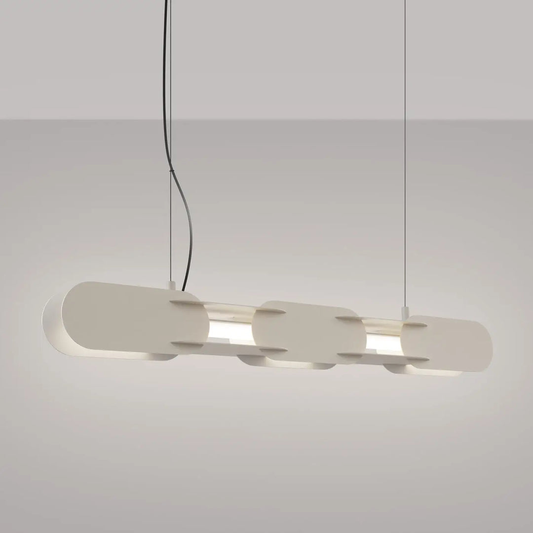 Suspension CHAIN beige allumée, suspendue