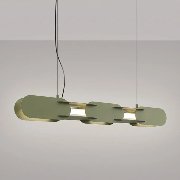 Suspension CHAIN vert olive allumée, suspendue