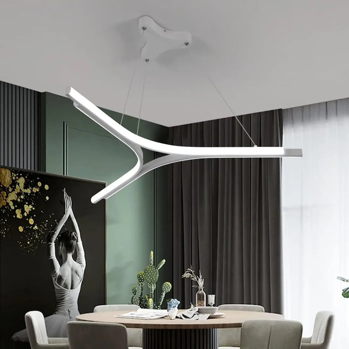 Suspension LED Moderne en Y Pour Salle à Manger ou Salon Blanc
