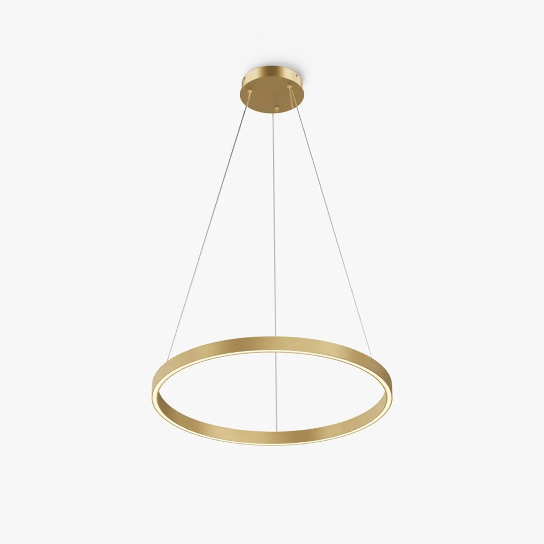 Suspension led rim circulaire finition or avec design minimaliste pour éclairage suspendu moderne