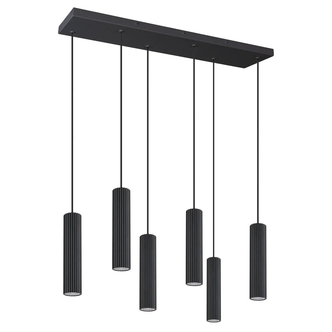 Suspension six tubes IVAR noir vue d'ensemble