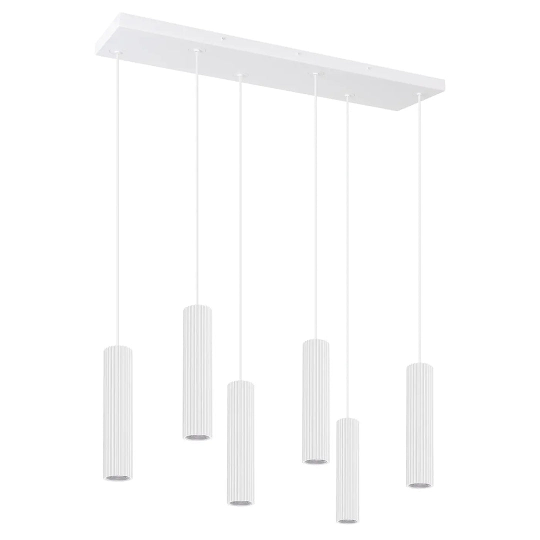Suspension six tubes IVAR blanc vue d'ensemble