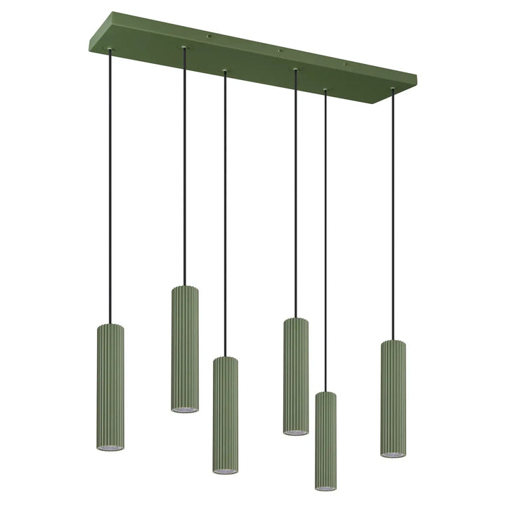 Suspension six tubes IVAR vert olive vue d'ensemble