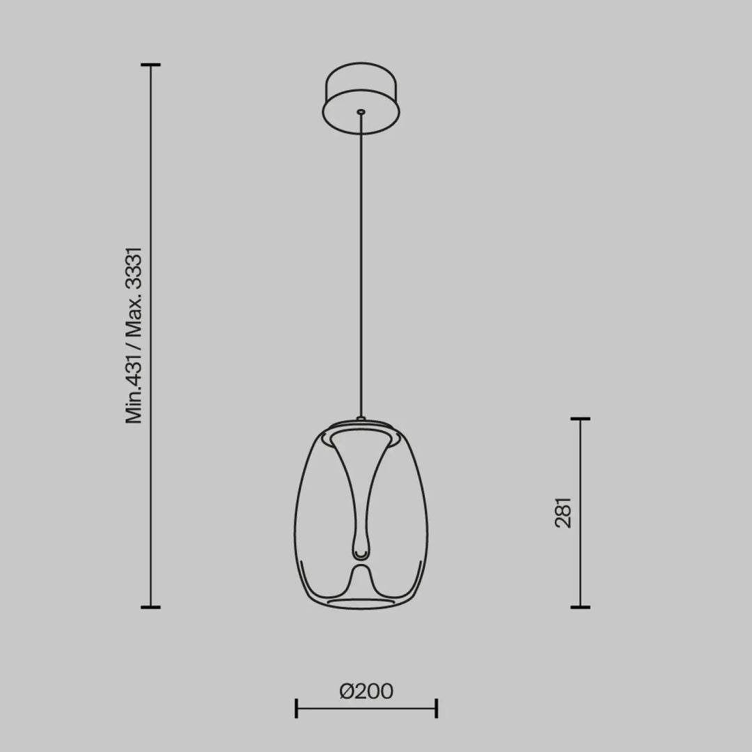 Suspension luminaire splash avec éclairage led suspendu, abat-jour en verre goutte d’eau au-dessus d’un îlot