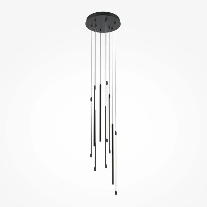 Suspension light stick noir et blanc design moderne avec monture circulaire au plafond pour éclairage contemporain