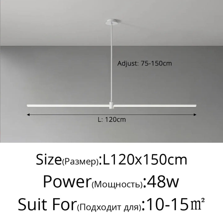 Suspension linéaire style minimaliste noir blanc chic