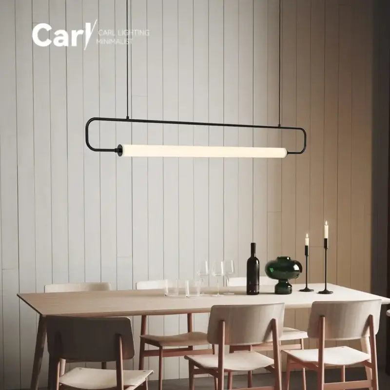 Suspension linéaire LED dorée minimaliste moderne
