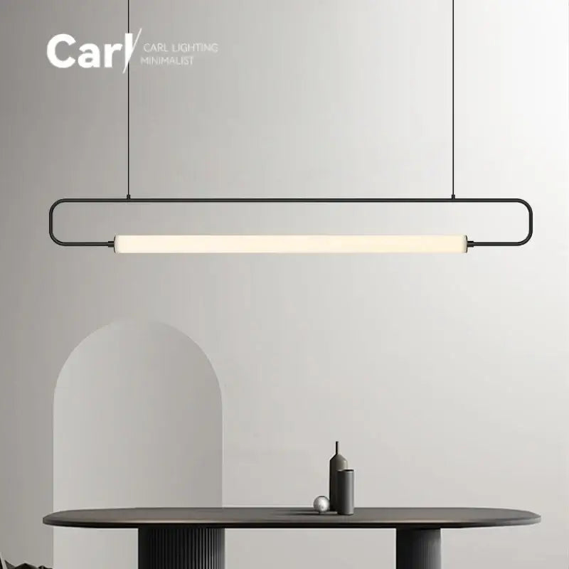 Suspension linéaire LED dorée minimaliste moderne
