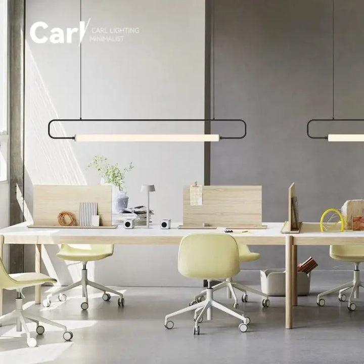 Suspension linéaire LED dorée minimaliste moderne
