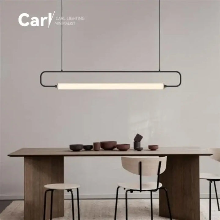 Suspension linéaire LED dorée minimaliste moderne
