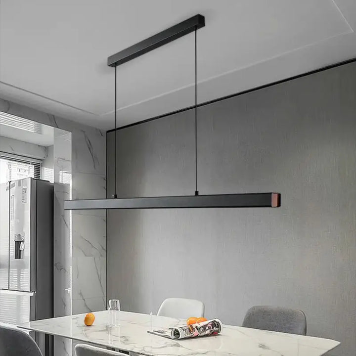 Suspension Linéaire LED Noire Design Moderne