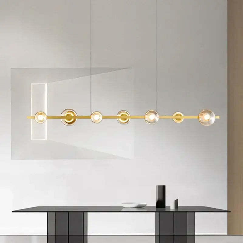 Suspension Linéaire Moderne Noir et Or Éclairage Contemporain