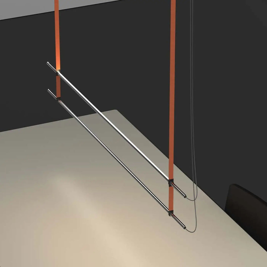Suspension linéaire T.O en aluminium suspendue à des sangles tissées