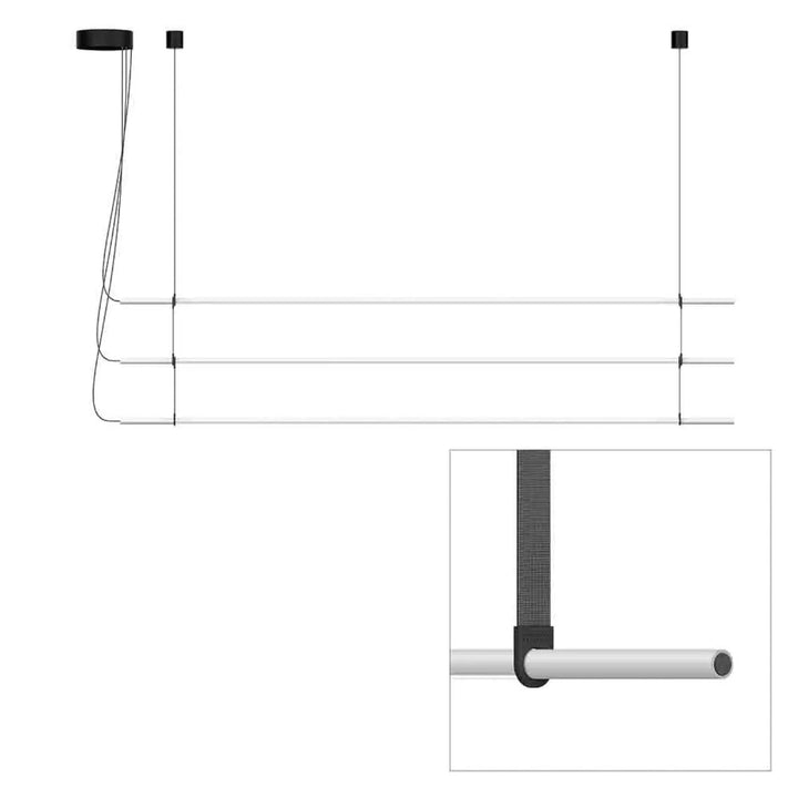Suspension T.O 3 barres, finition gris clair mat, sangles graphite