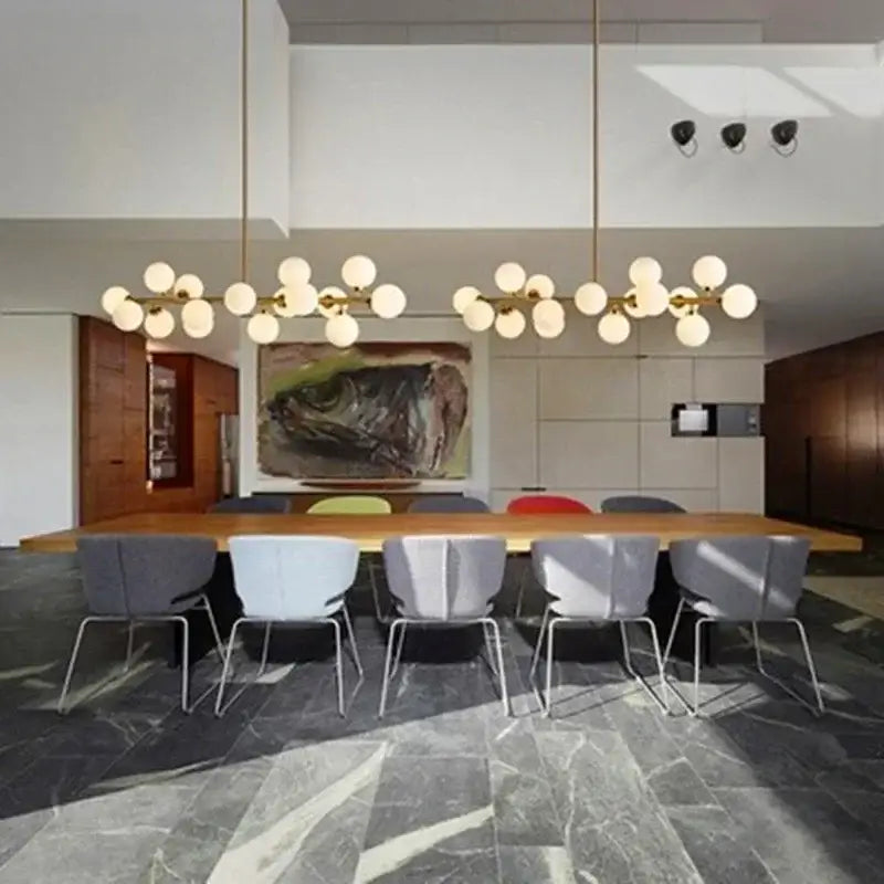 Suspension Luminaire À Des Boules Blanches À LED