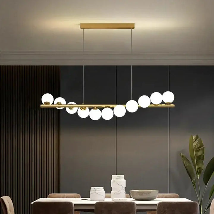 Suspension luminaire avec 9 boules LED pour salle à manger