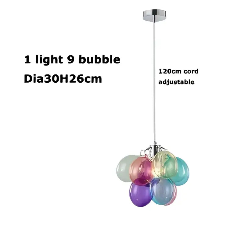 Suspension luminaire artistique en verre style multicolore