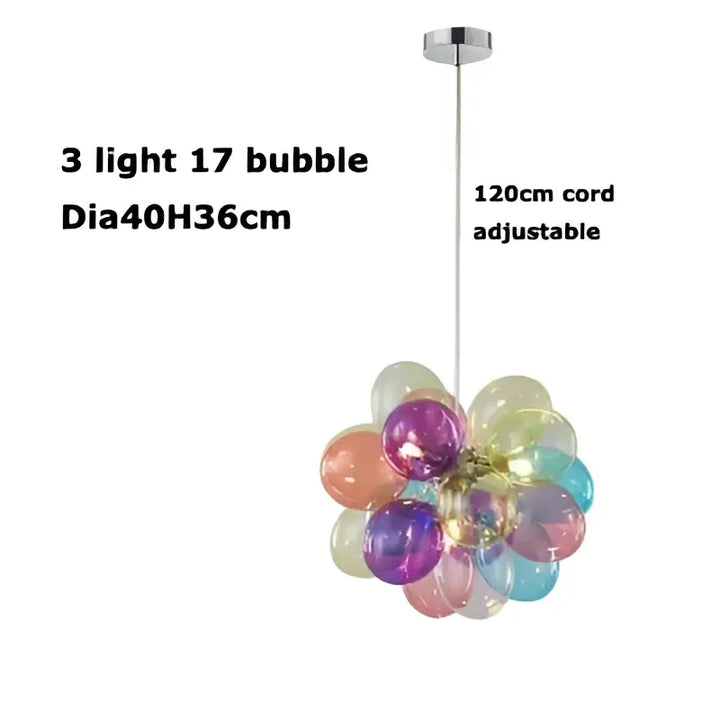 Suspension luminaire artistique en verre style multicolore