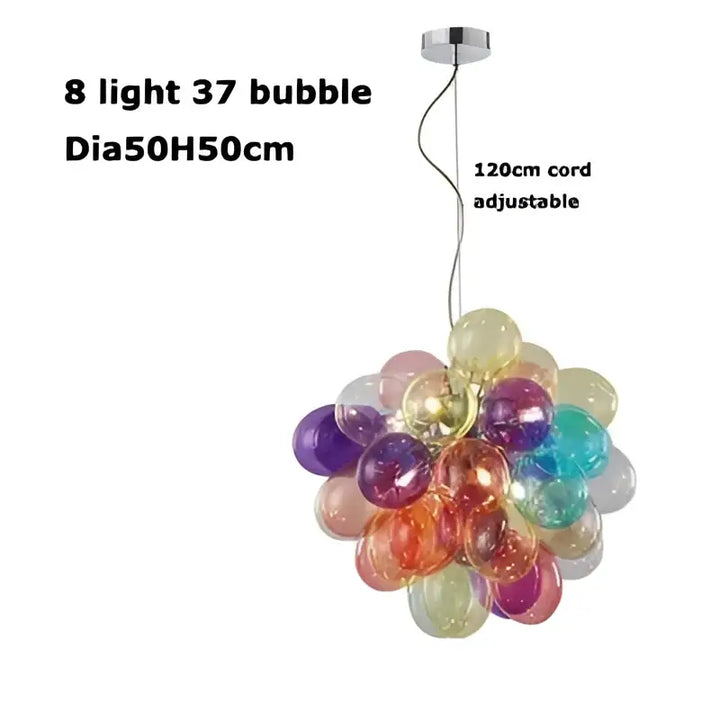 Suspension luminaire artistique en verre style multicolore