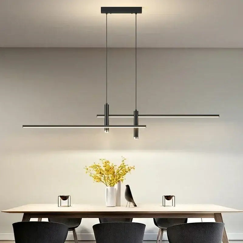 Suspension Luminaire En Barres LEDs Cadrillées Au Style Nordique