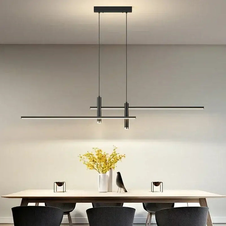 Suspension Luminaire En Barres LEDs Cadrillées Au Style Nordique
