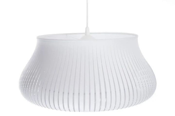 Suspension luminaire oblo blanc avec lampe pendentif plissée blanche au design moderne et minimaliste pour lumière intérieure