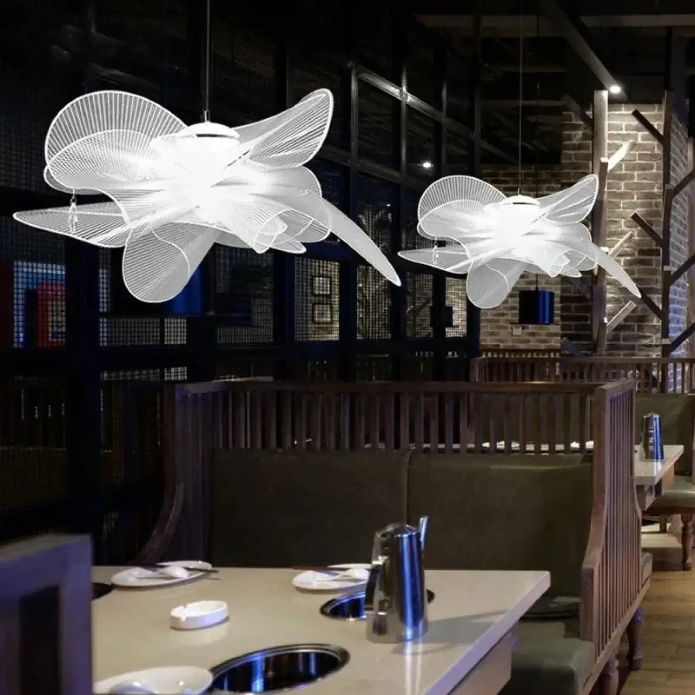 Lustre Suspendu Moderne 5 Lumières - Métal Blanc - Design épuré - Fabriqué En Italie