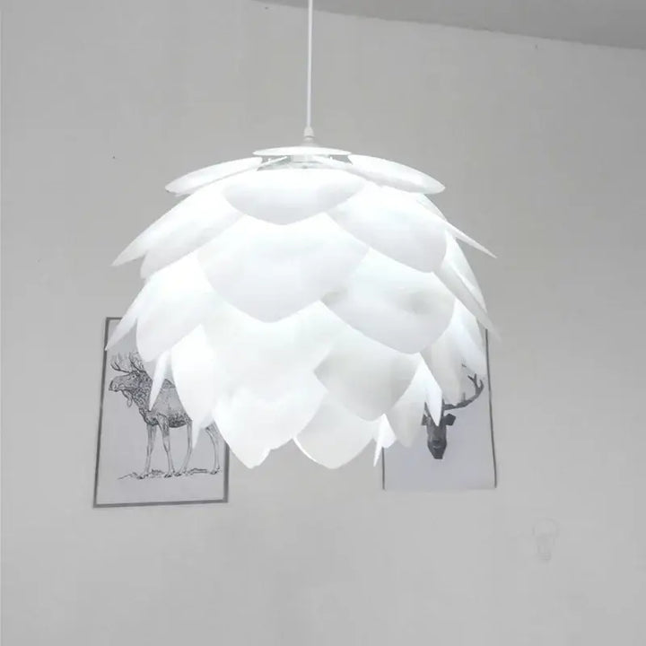 Suspension Luminaire Blanche En Forme D’Artichaud Design Élégant