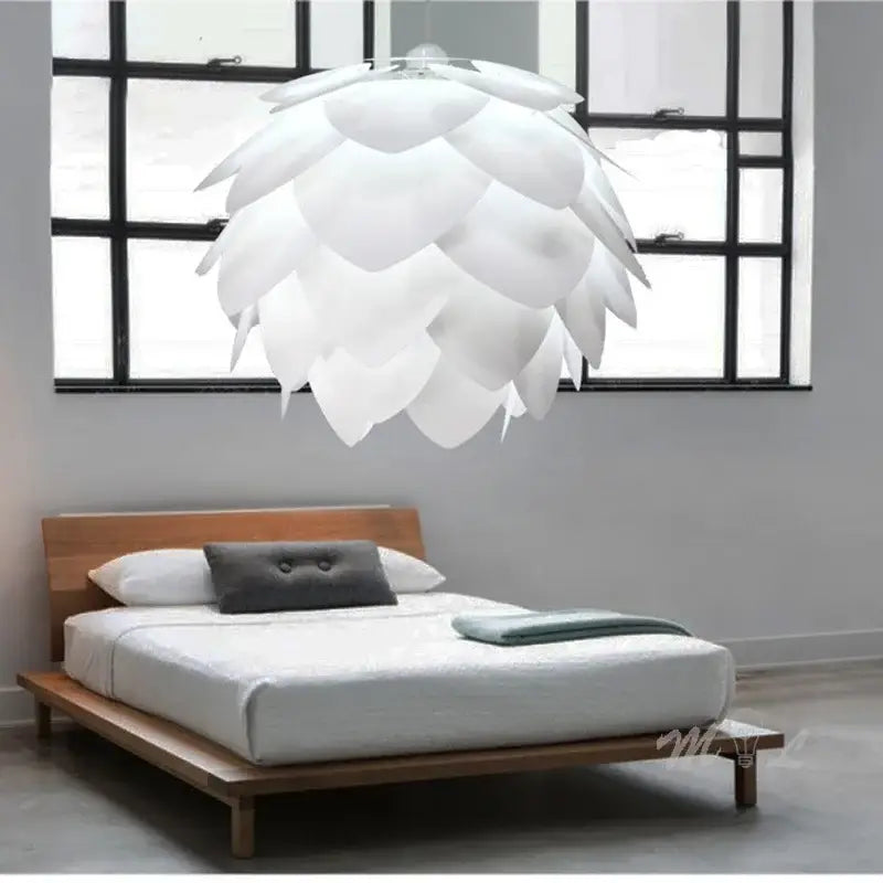 Suspension Luminaire Blanche En Forme D’Artichaud Design Élégant
