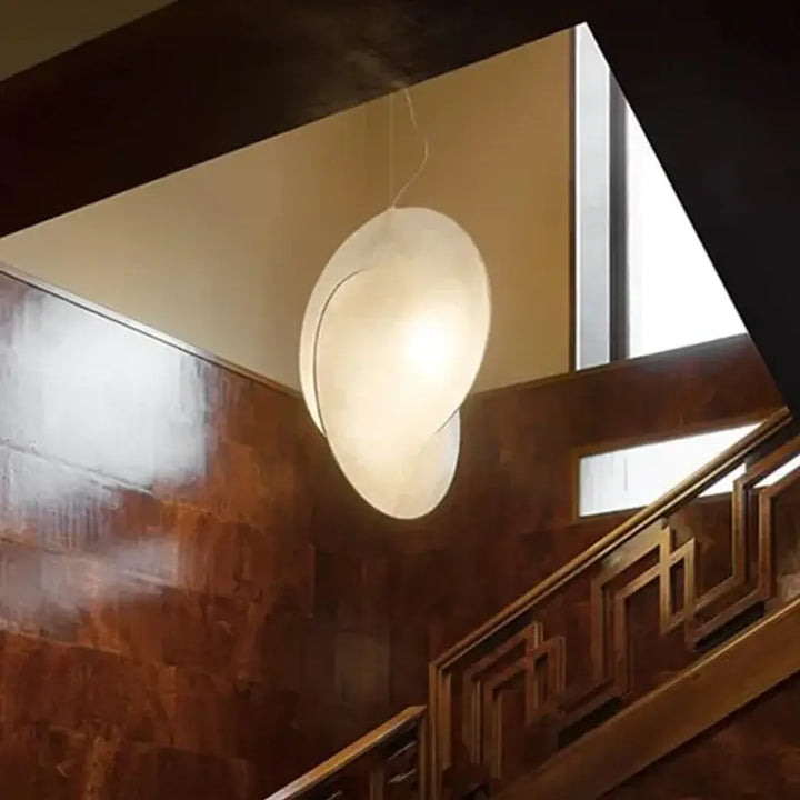 Suspension luminaire blanche en forme de lanterne japonaise

