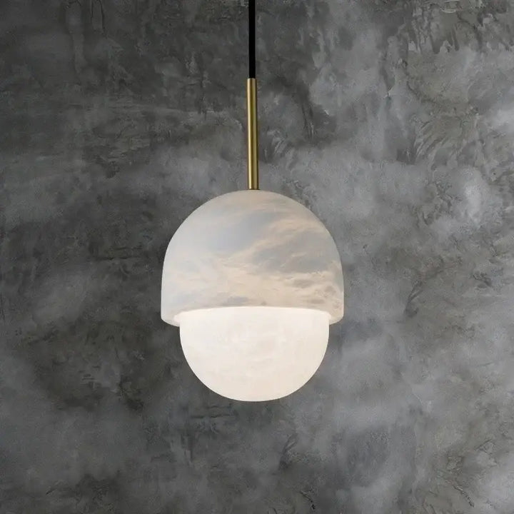 Suspension luminaire blanche en marbre design moderne chic