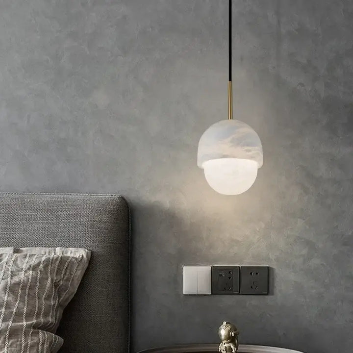 Suspension luminaire blanche en marbre design moderne chic