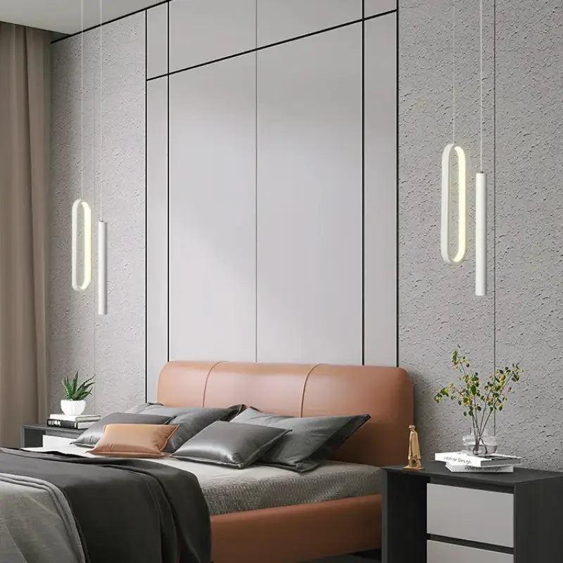 Suspension luminaire blanche nordique pour chambre moderne


